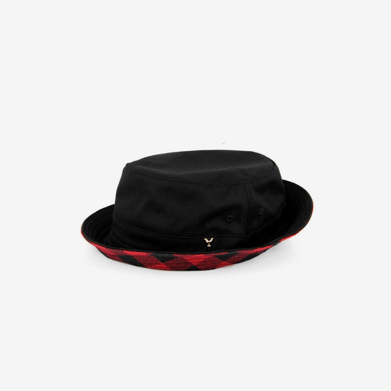 Plaid Underbrim Bucket Black/red/gold