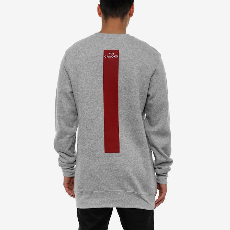 No.38 Crooks Crewneck Grey/burgundy