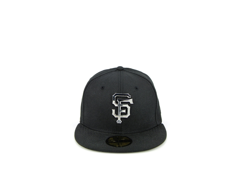 San Francisco Giants Metal Badge Fashion Fitted Black/silver