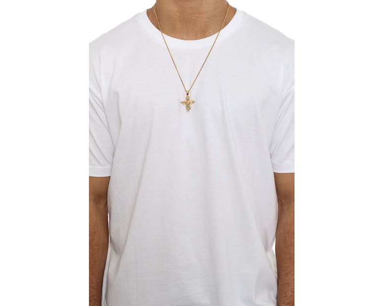 Angel CZ Stone Pendant Chain Gold