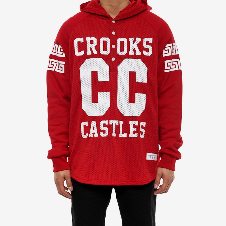 Chaser Hooded Henley Red