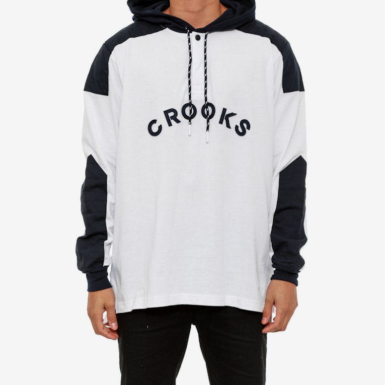 Percy Rugby Hooded Jacket White/navy