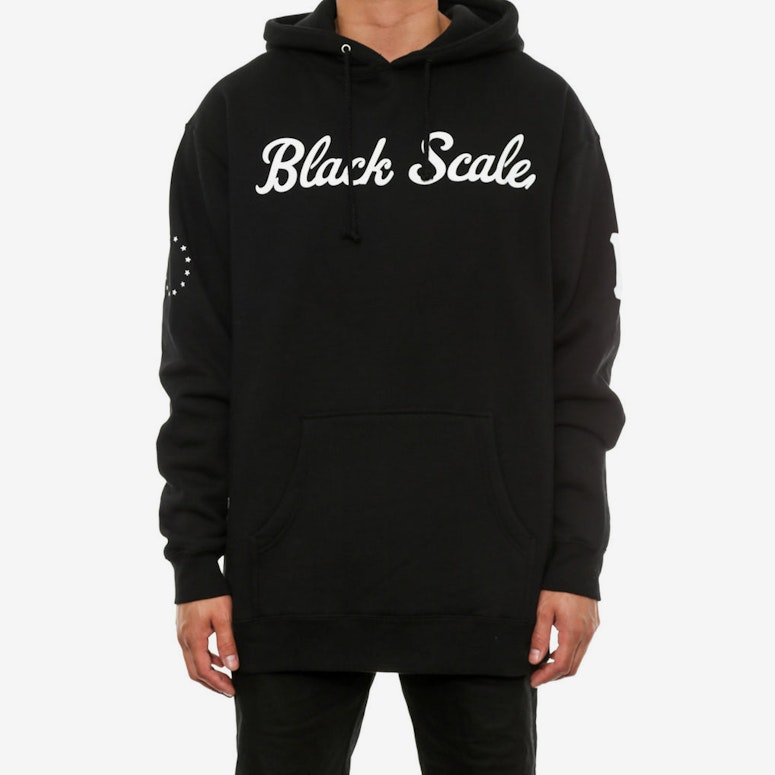Script Logotype Pullover Hood Black