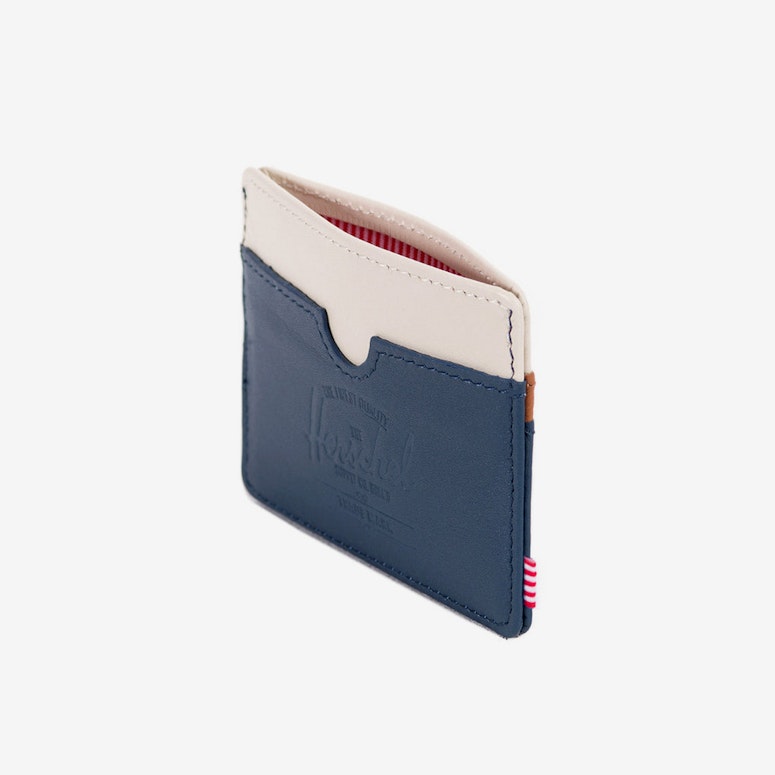 Charlie Leather Wallet Navy/white