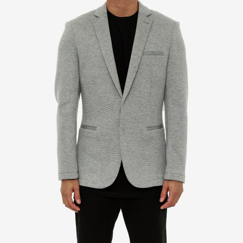 Quilted Neoprene Blazer Grey