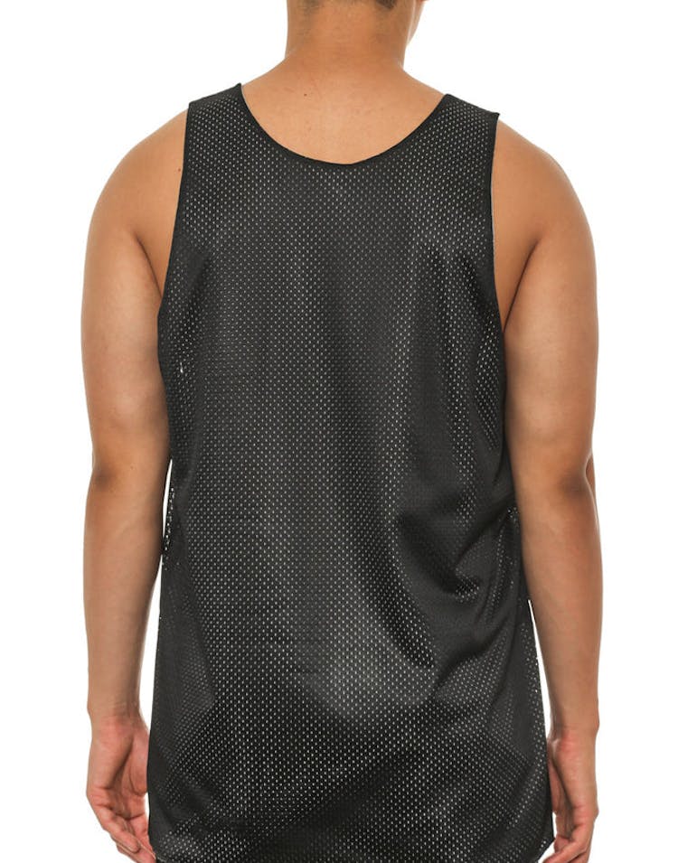 Nets Logo/script Mesh Tank Black/grey
