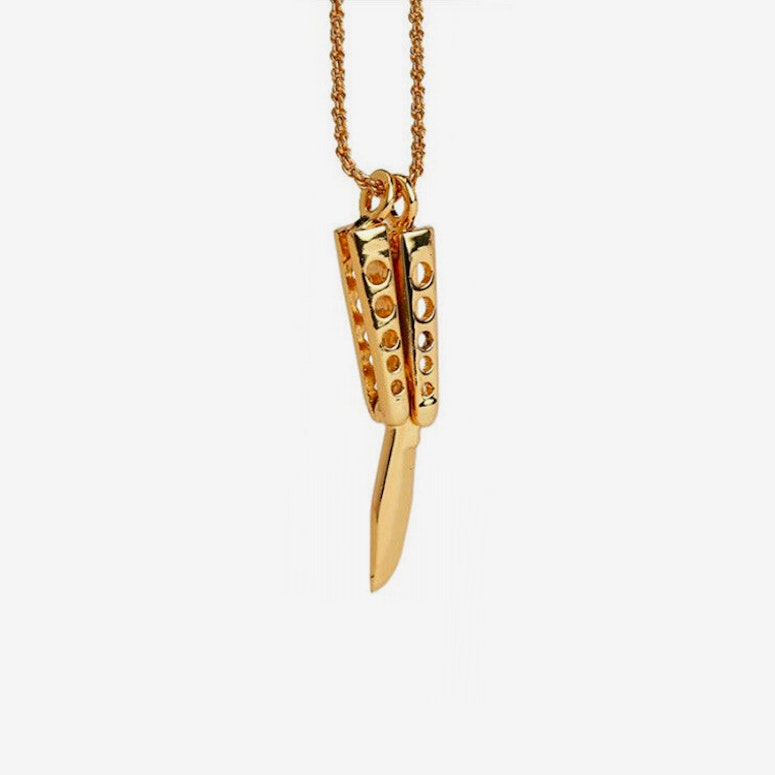 Butterfly Knife Necklac Gold