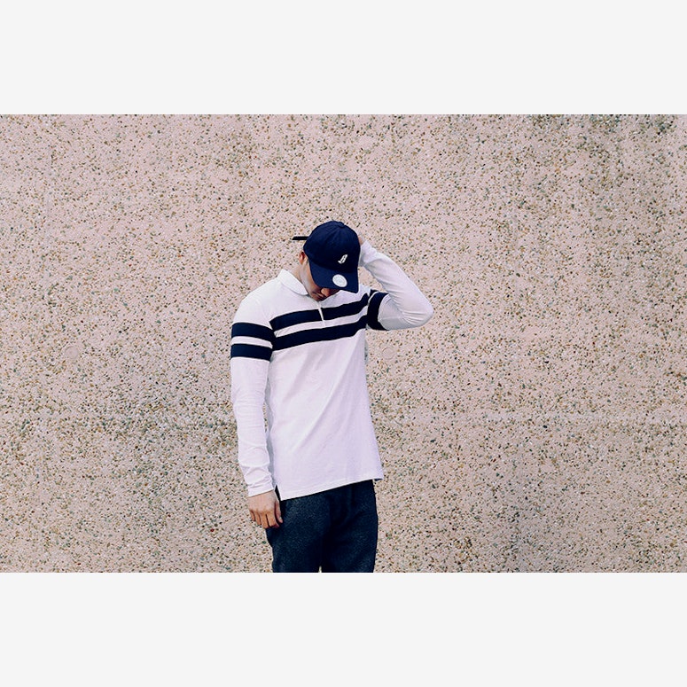 Piquet Polo L/sl Top White/navy