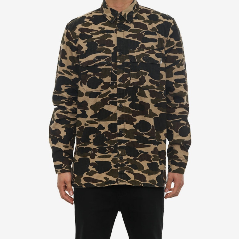 Trip Long Sleeve Button-up Camo