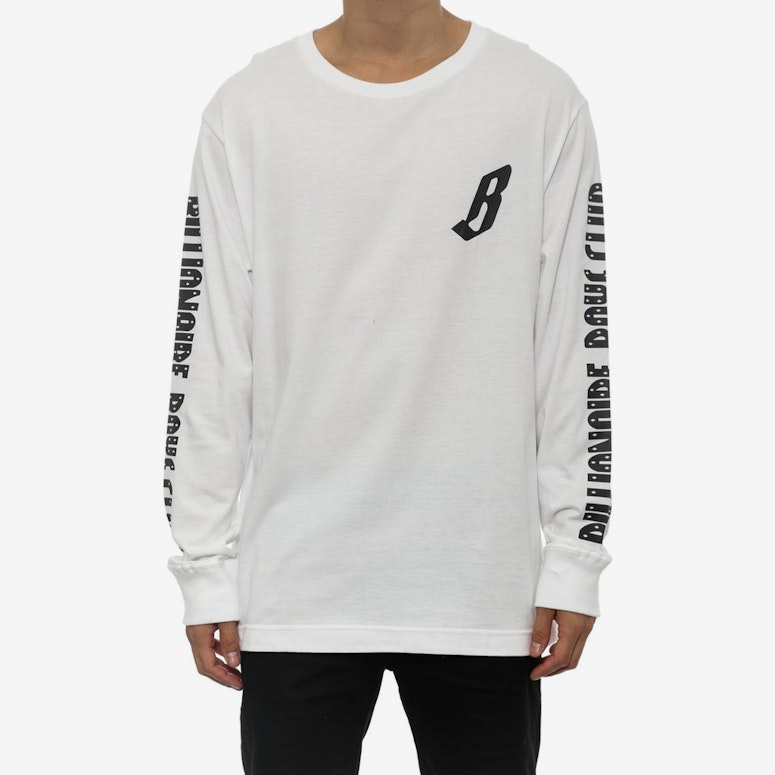 B Logo Long Sleeve Tee White/black