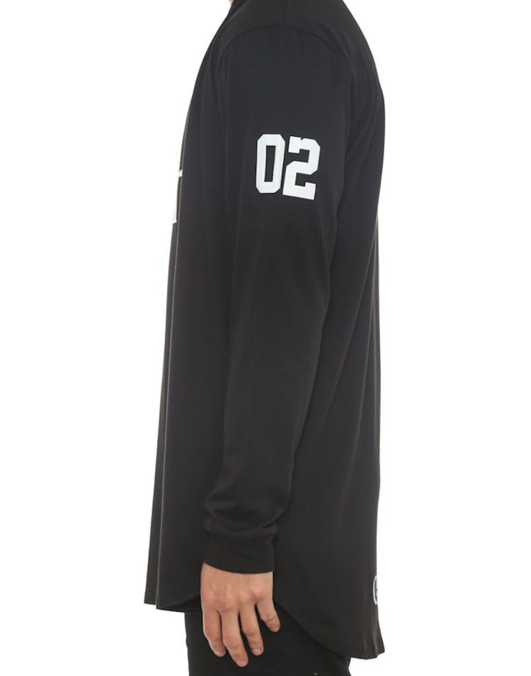 Henny Long Sleeve Scallop Tee Black/white
