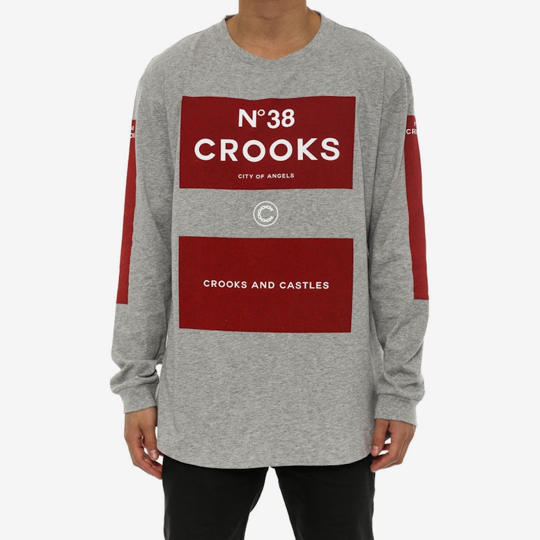 No.38 Long Sleeve Scallop Tee Heather Grey/bu