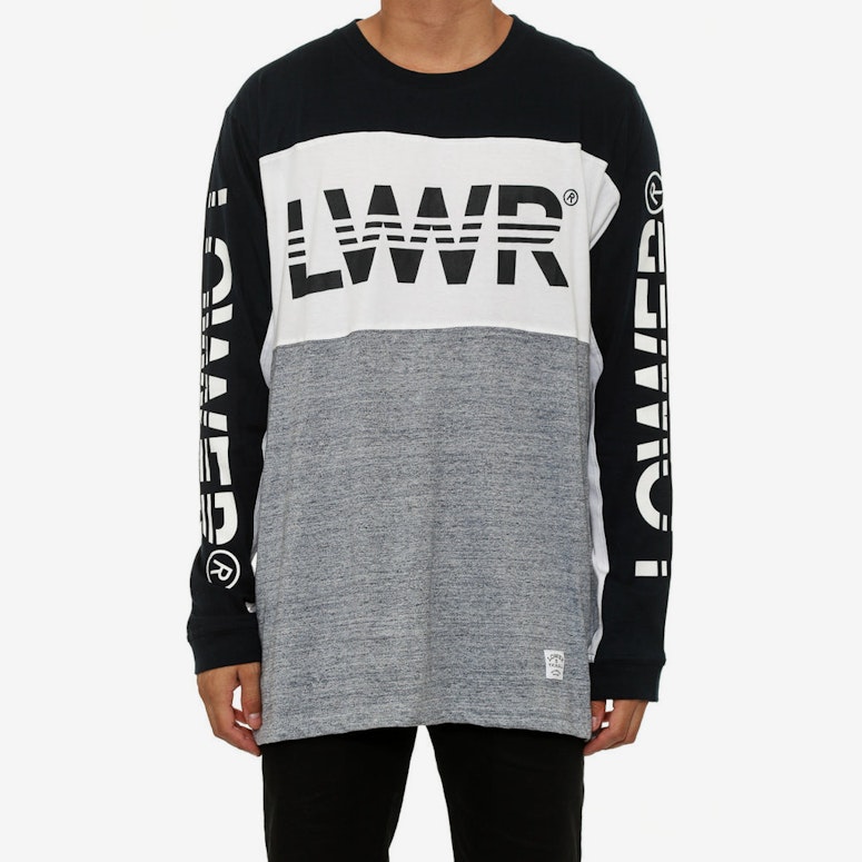 Circuit L/sleeve Tee Navy/white/grey