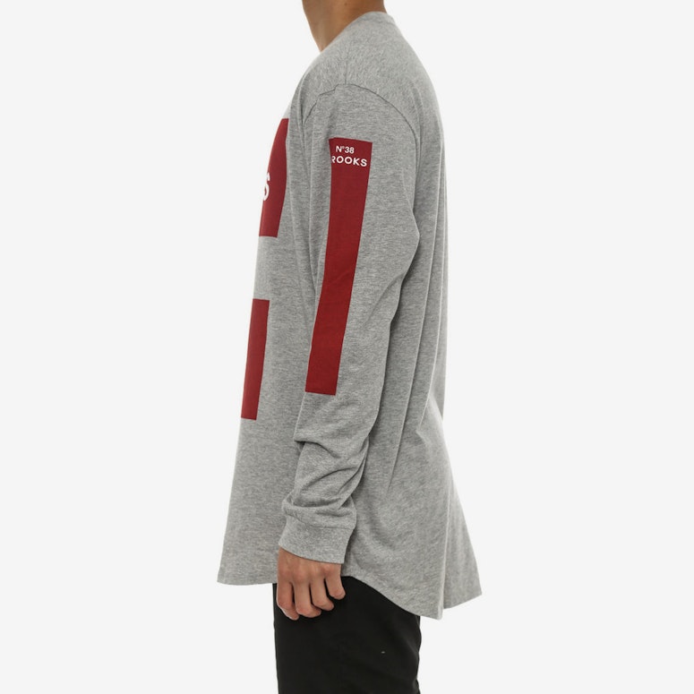 No.38 Long Sleeve Scallop Tee Heather Grey/bu