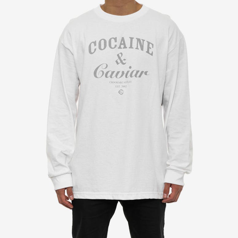 Cocaine & Caviar Long Sleeve Tee White/3m Reflec