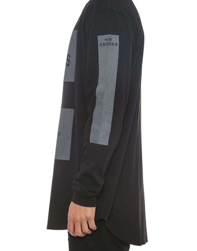 No.38 Long Sleeve Scallop Tee Black/grey