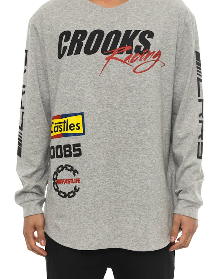 Crks Racing Long Sleeve Scallop T Grey/multi-colo