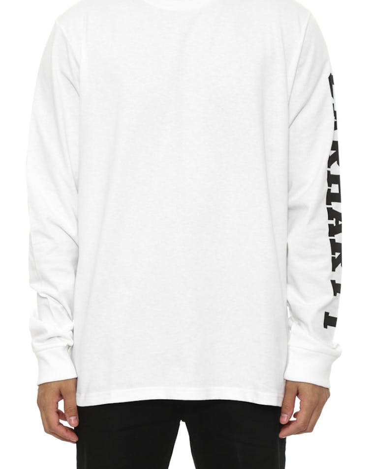 College Left Long Sleeve Tee White/black