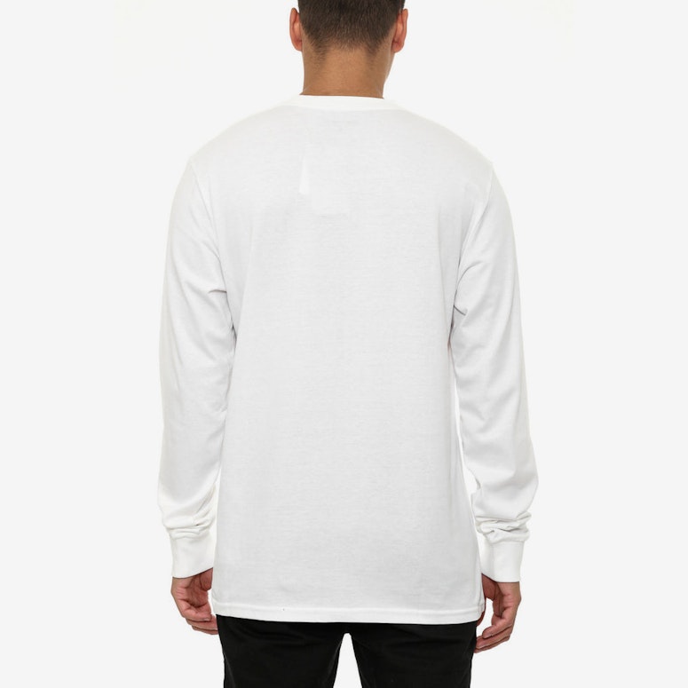 Long Sleeve Pocket Tee White