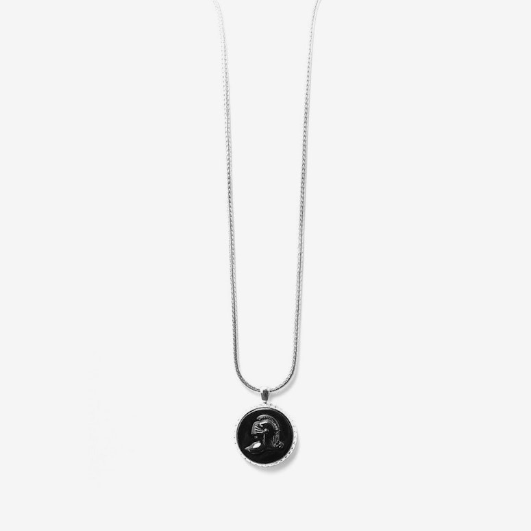 Knight Cameo Necklace Silver/black