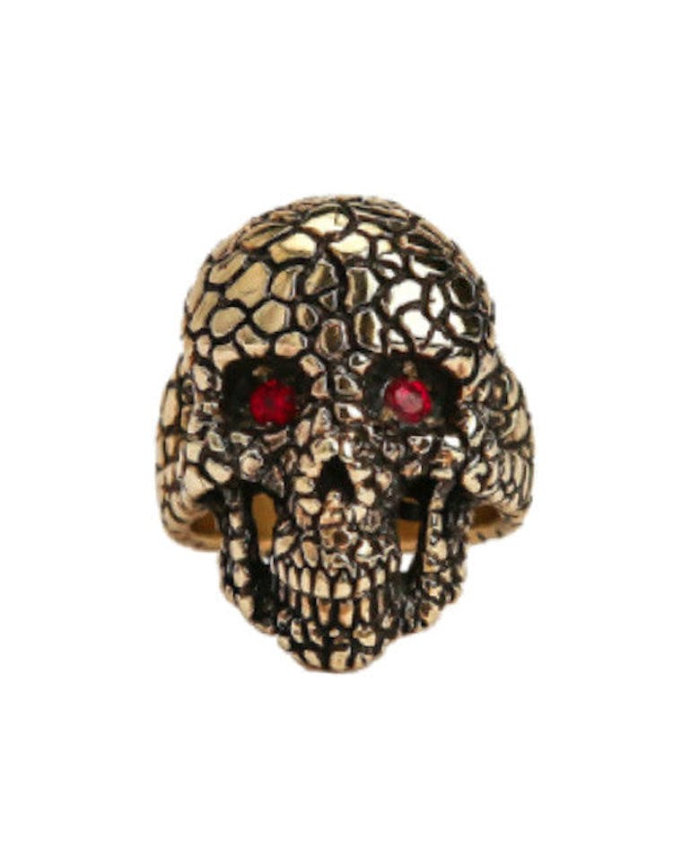 Nugget Skull Ring Gold