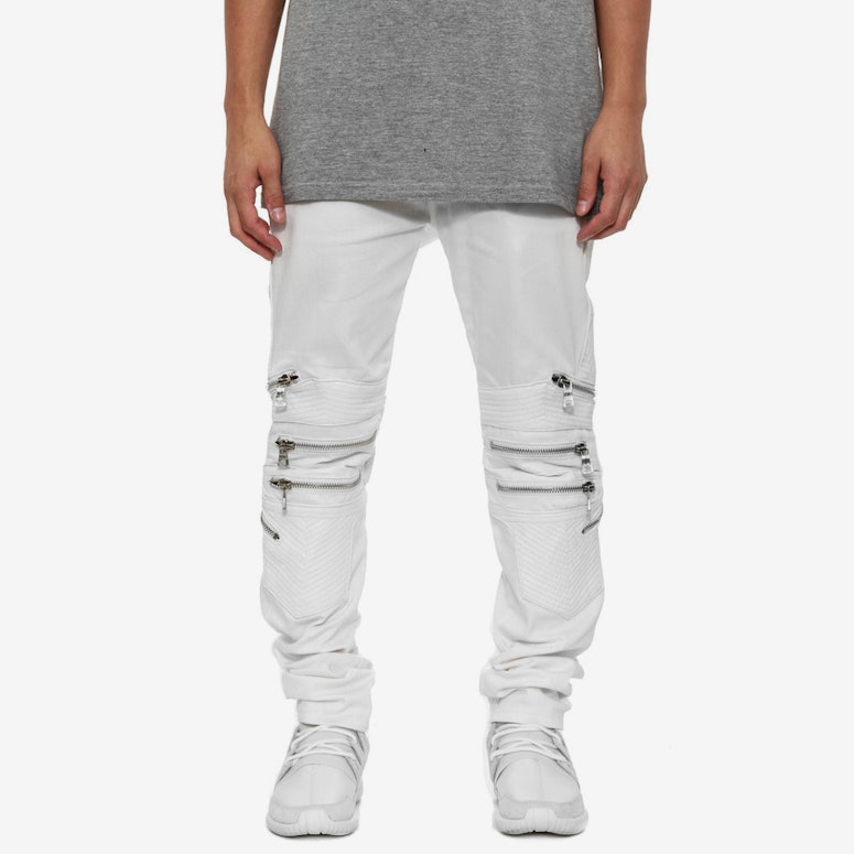 Chain Biker Jean White