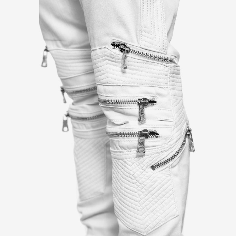 Chain Biker Jean White