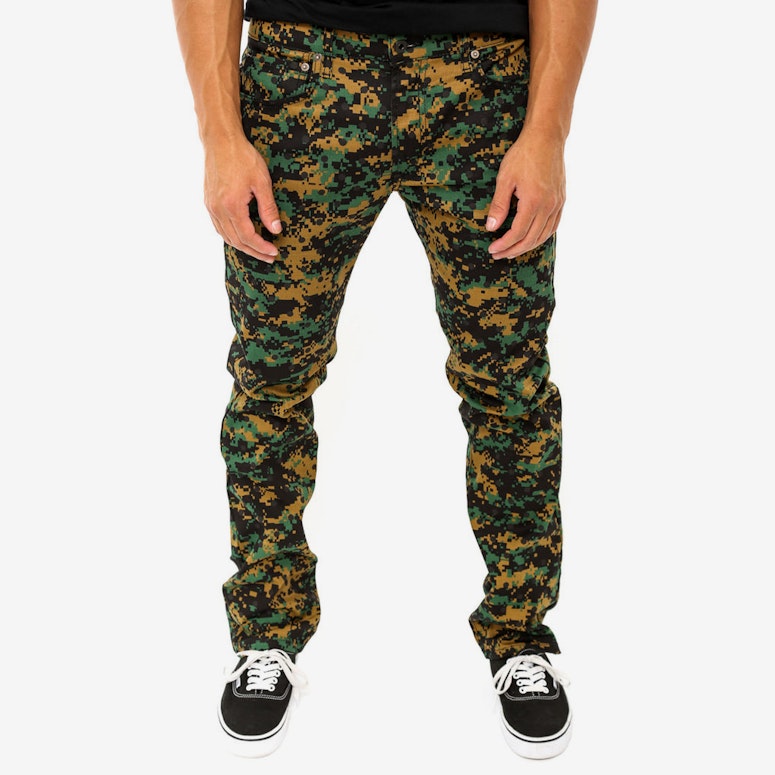 the 5 Pocket Camo Pants Black/orange/br