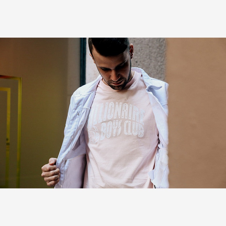 Arch Logo Tee Pink/white