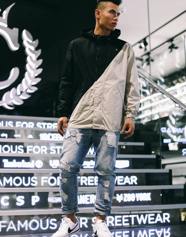 Splice Windbreaker Jacket Black/cream