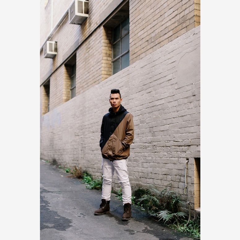 Splice Windbreaker Jacket Khaki/black