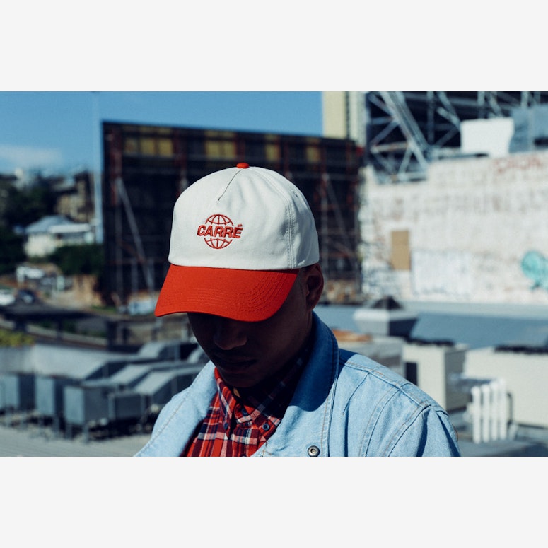 Global Precurved Strapback Grey/red
