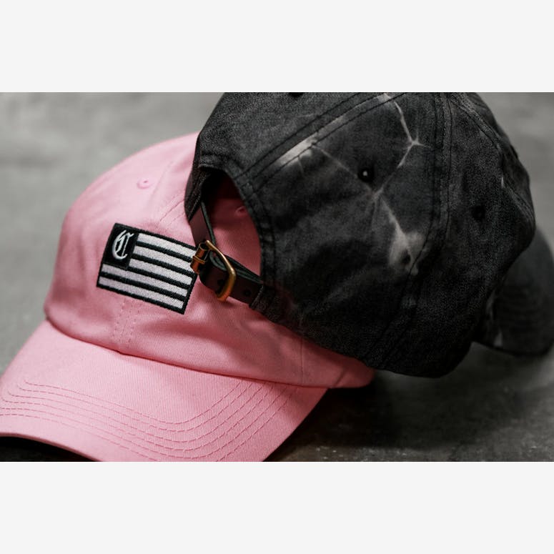 C Flag Precurv Leather Strapbk Pink