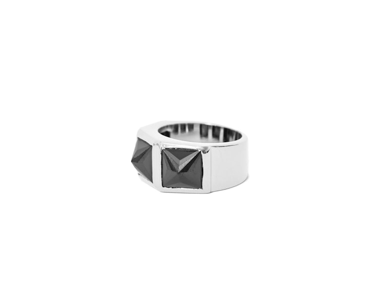 Crystal Spike Ring Silver/black
