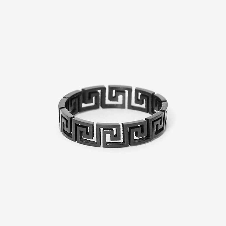 Greek Cut-out Ring Black