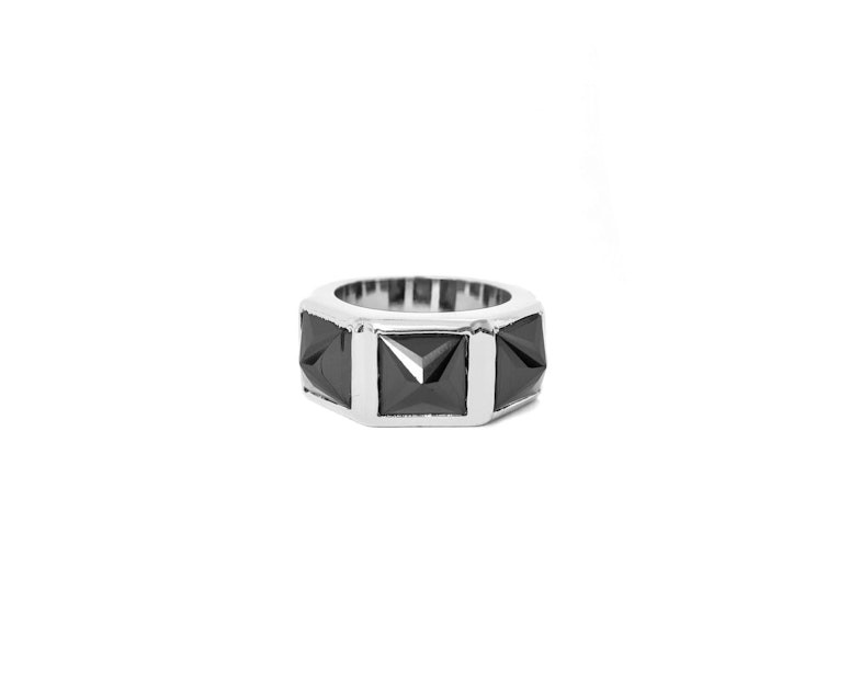 Crystal Spike Ring Silver/black