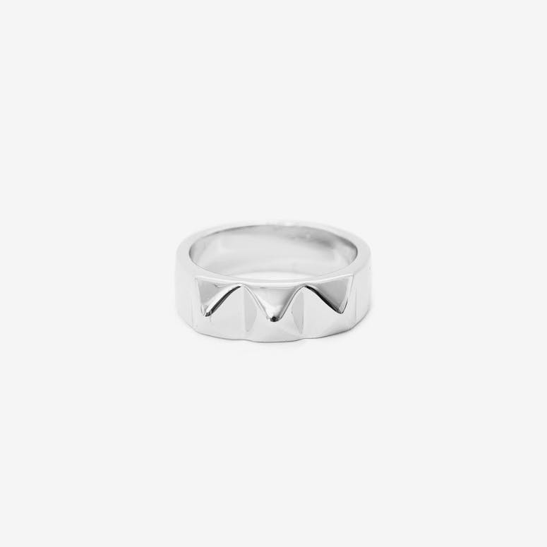Medium Spike Ring Silver/black