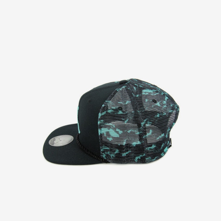 Cloud Camo Trucker Snapback Black/turquoise