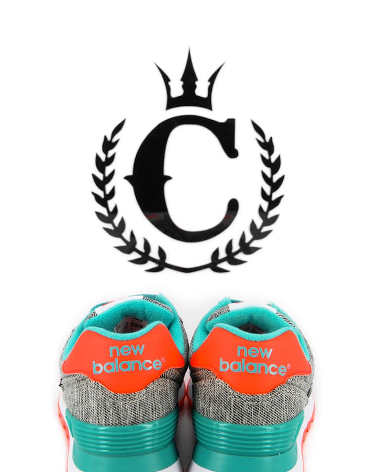 Womens Glitch 574 Turquoise/orang