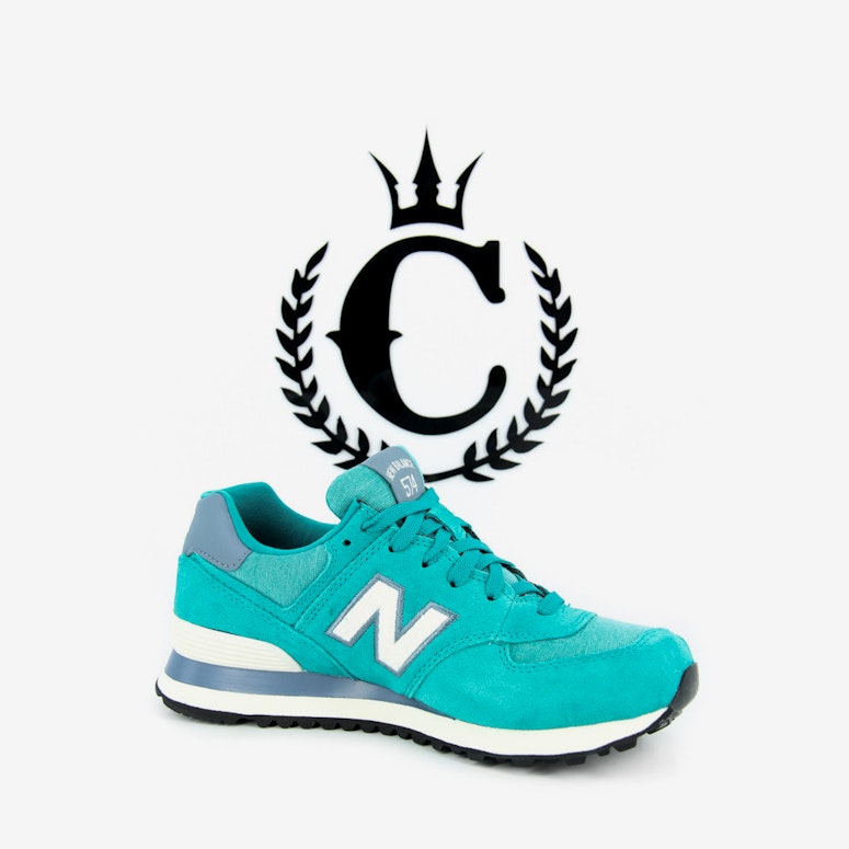 Womens Terry 574 Teal/white