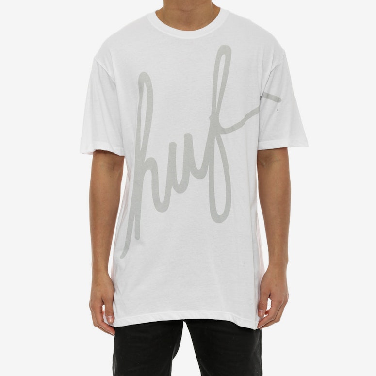 Big Script Reflect Tee White