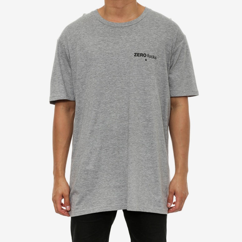 Zero Fucks SS T Grey Heather