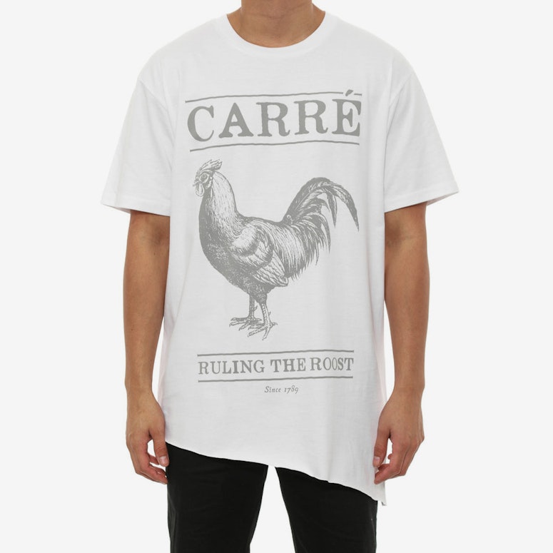 Roost Angled Raw Hem T White