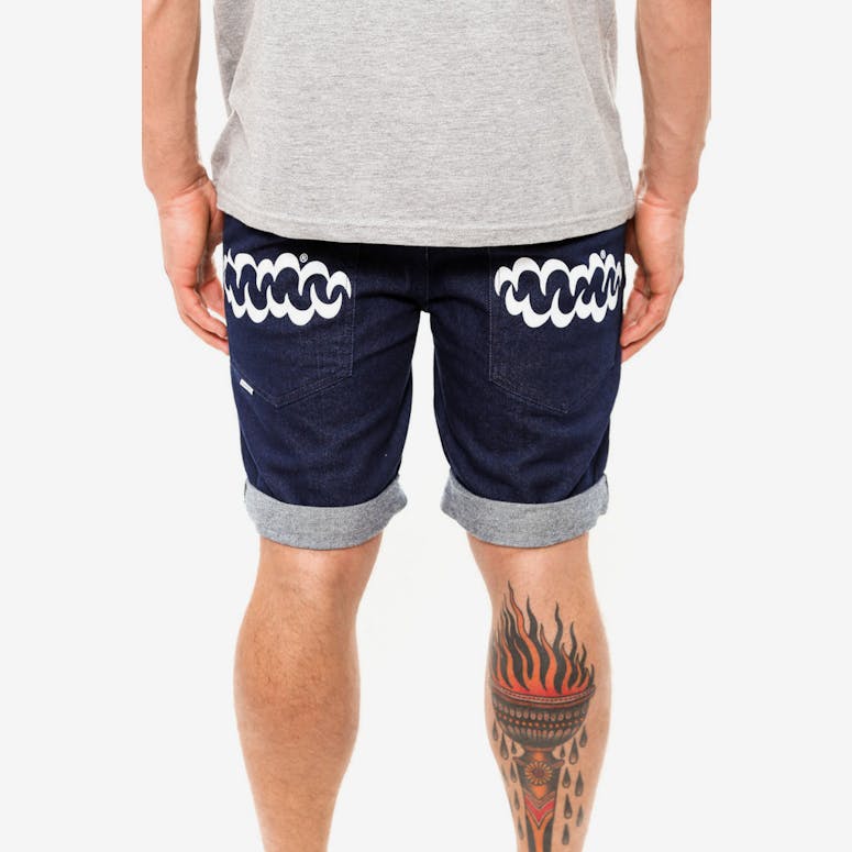 Leaner Cuffed Short S14 Indigo/white