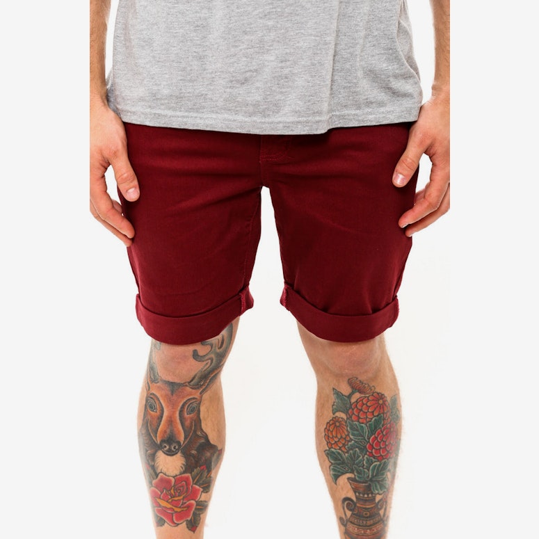 Leaner Cuffed Short S14 Maroon/white