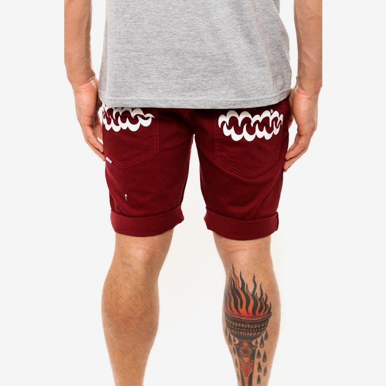 Leaner Cuffed Short S14 Maroon/white