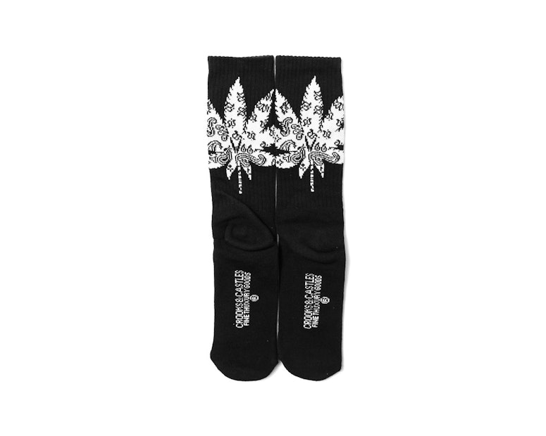 Paisleaf Sock Black