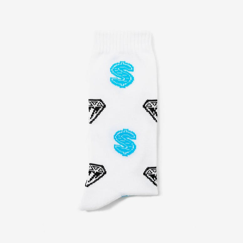 Diamond & Dollars Sock White