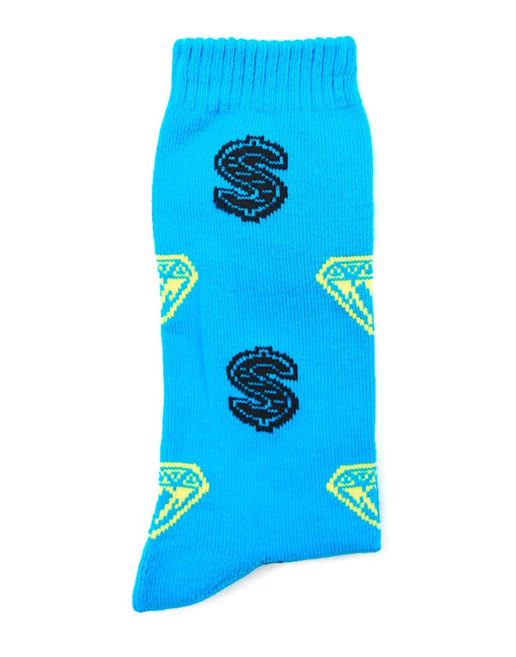Diamond & Dollars Sock Blue