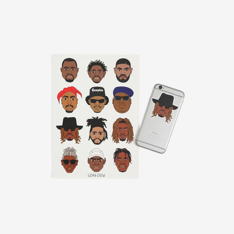 Goat Crew Rapper Head Stickers Multi-coloured